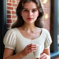 Café scene from the original modern Snow White story example