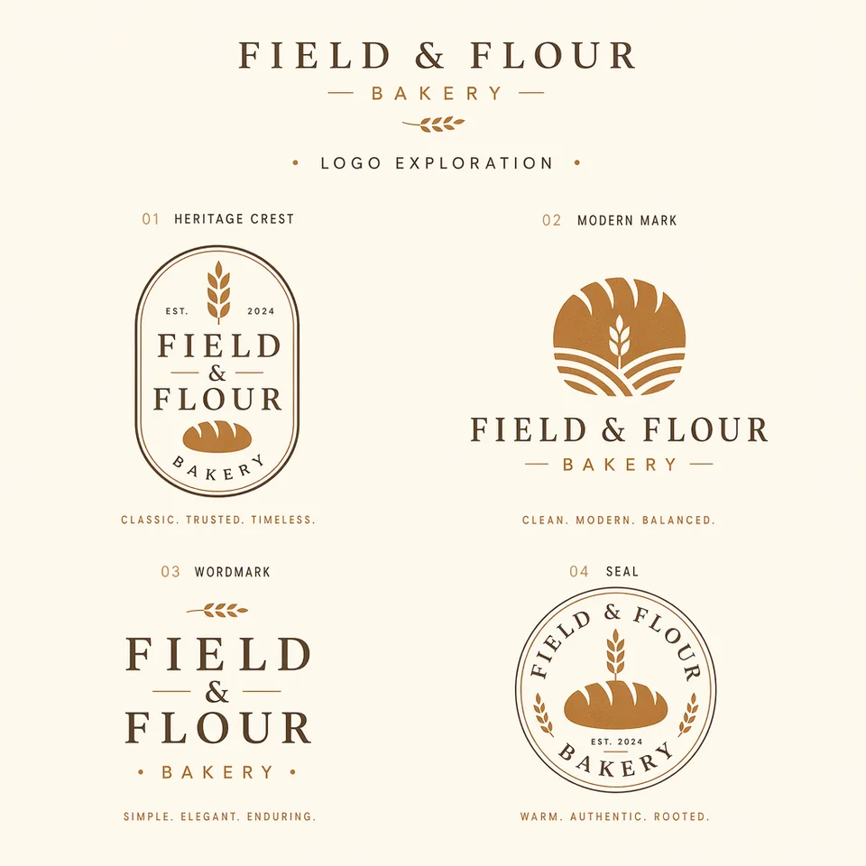 GPT Image 2 logo exploration field flour example