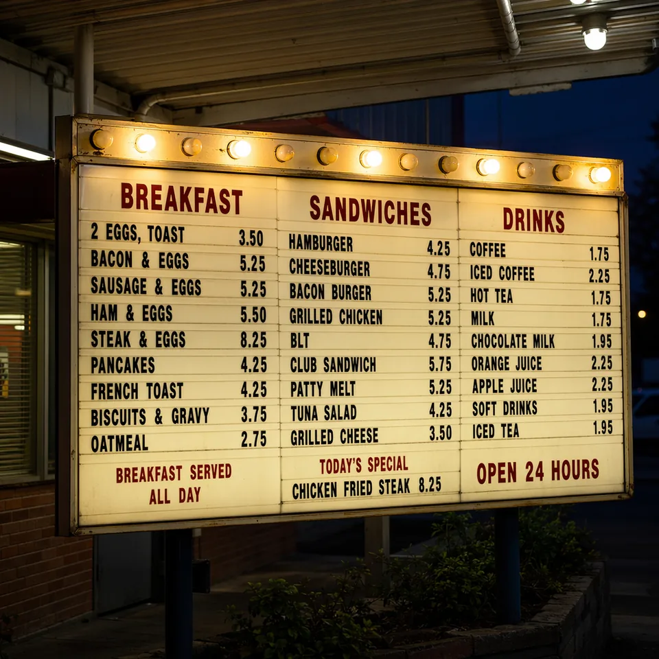 GPT Image 2 readable menu board example