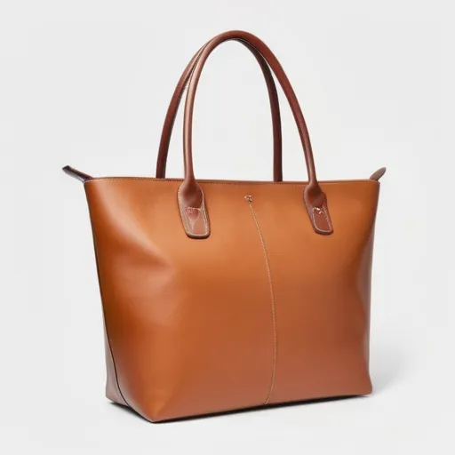 Leather tote bag source image for a background-removal workflow
