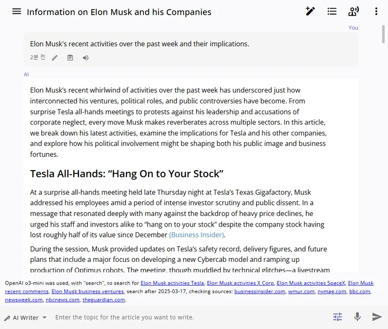 AI writer with research and structured drafting
